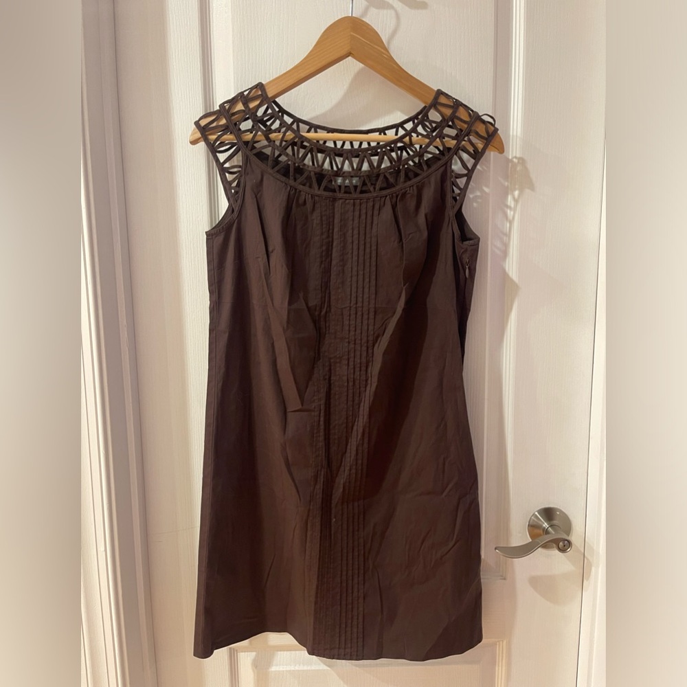 Ann Taylor Pintucked Cutout Mini Shift Dress size S